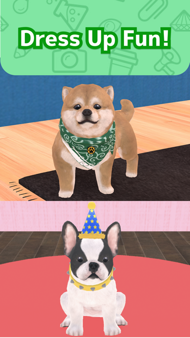 Puppies wearing a bandana and a hat